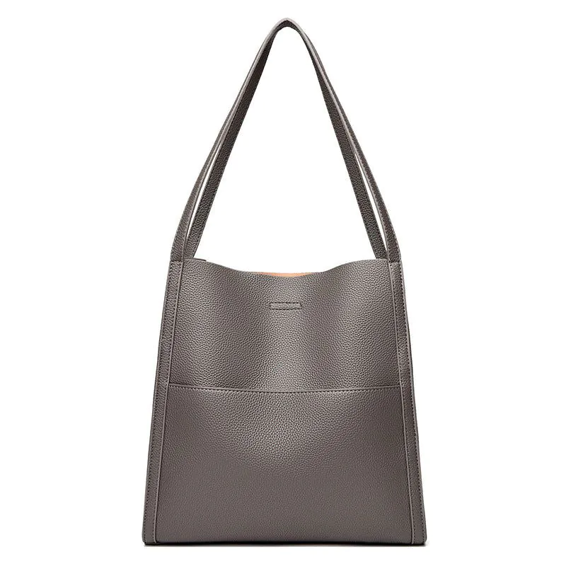 image-PU Tote Bag - Malachite Green Large Capacity