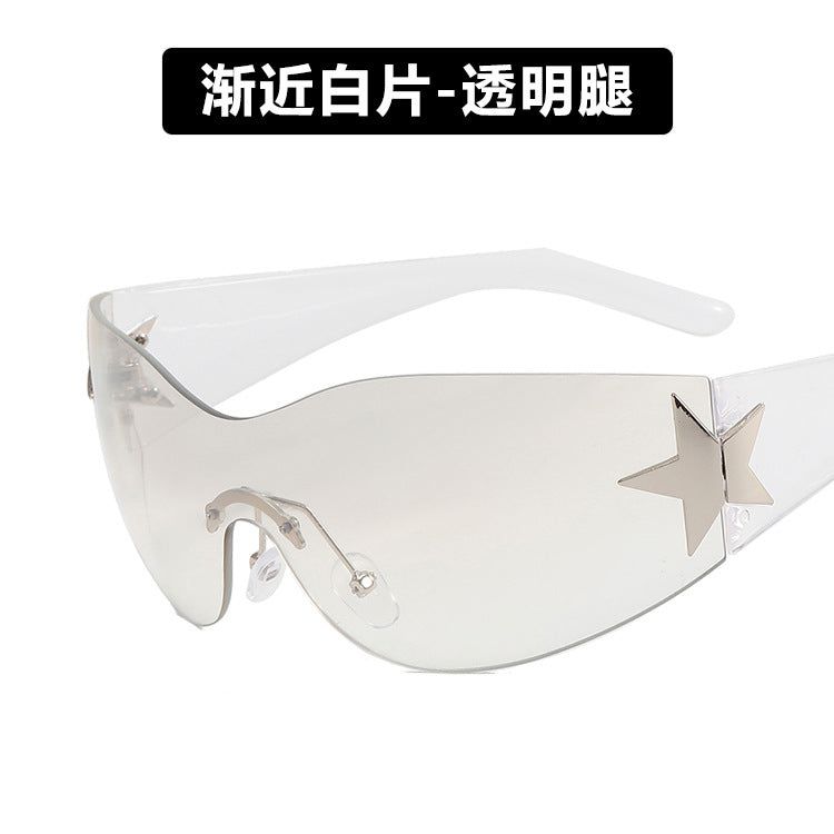 image-Frameless Aviator Sunglasses - Star Design