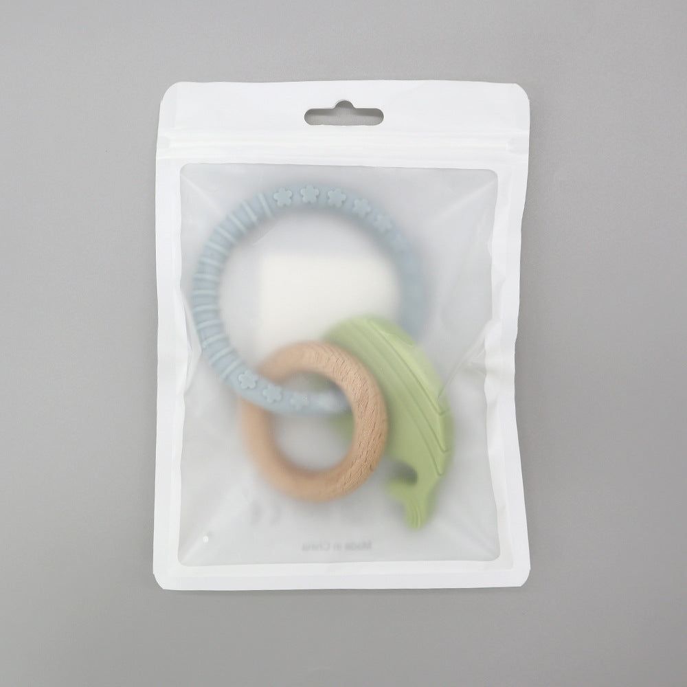 image-Milek Baby Teether Bracelet - Beech Wood Silicone