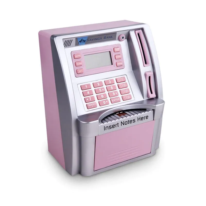 ATM Piggy Bank - Silver Black Plastic 23×17.5×24.5cm