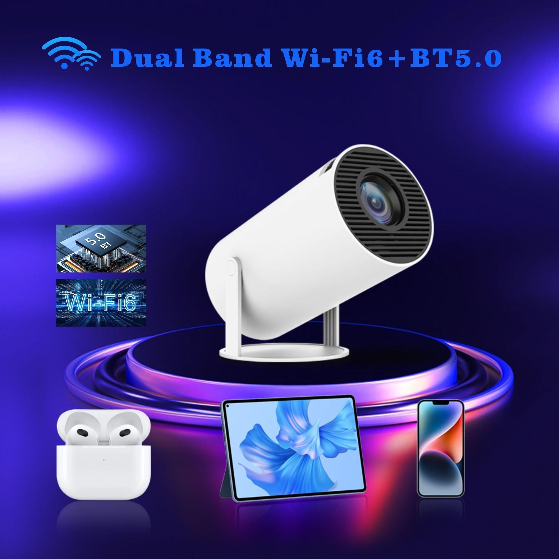 image-HY300 Portable Projector Android 11 720P