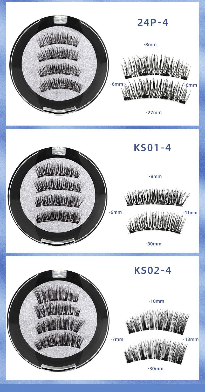 image-Natural Magnetic False Eyelashes Set - Waterproof 4pc
