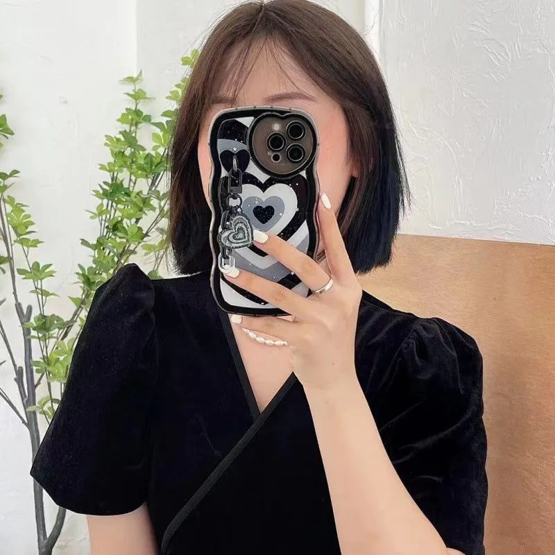 image-iPhone 14 Pro Max Case - Black Glitter Love Epoxy