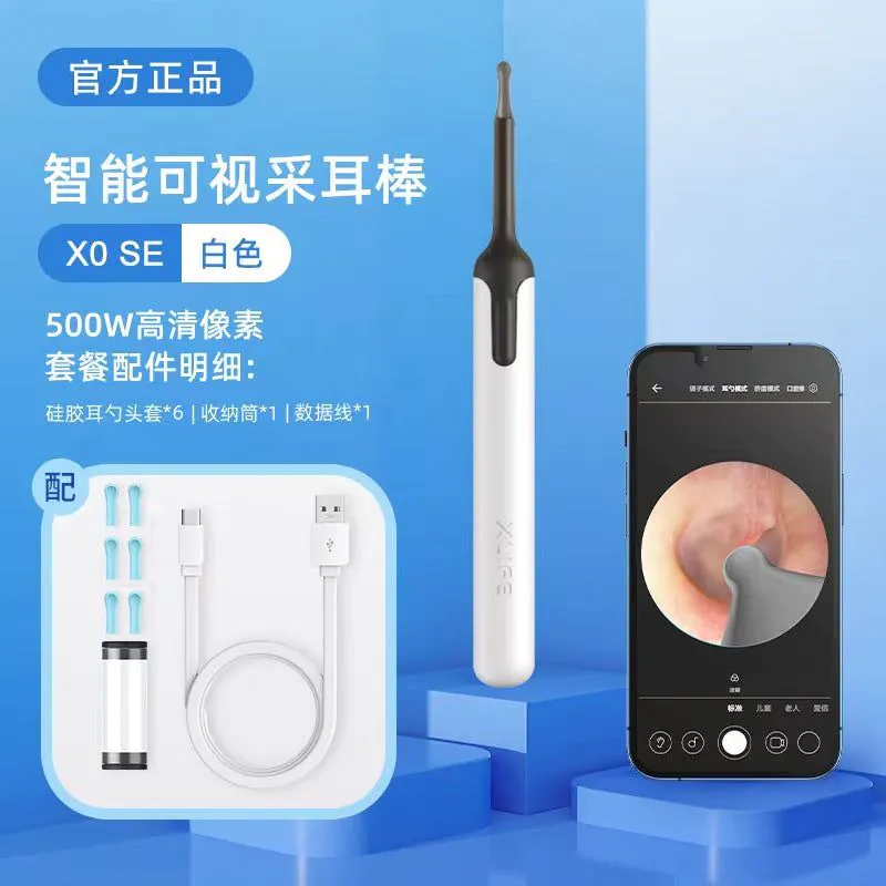 image-Visual Ear Pick with LED Light - 500W Camera Soft Tip