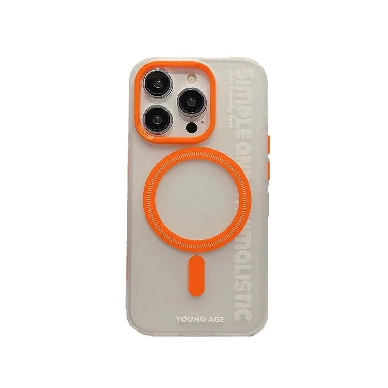 image-iPhone 15 Pro Magnetic Case Frosted - Shockproof Orange