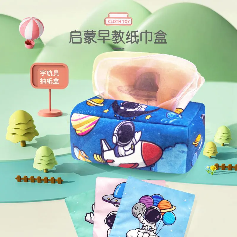 image-Baby Tissue Box Toy - Cloth Pull Exercise Early Education