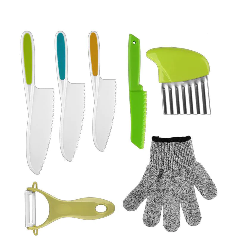 image-Ensiven Kids Kitchen Set - Plastic Fruit Knife 4pc