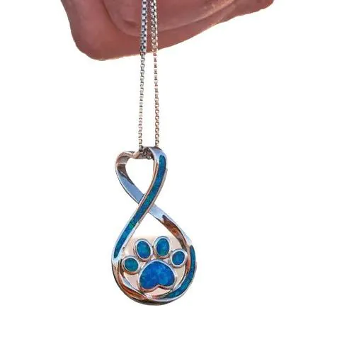 Personalized Pet Paw Print Necklace and Earrings Set - Alloy