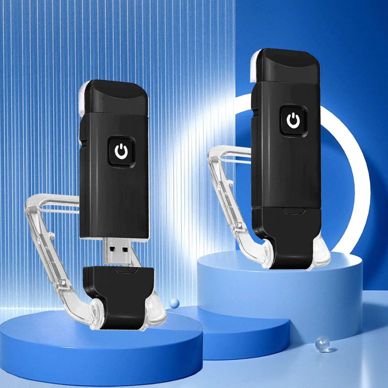 image-USB Mini Clip Reading Lamp - White Portable Book Light