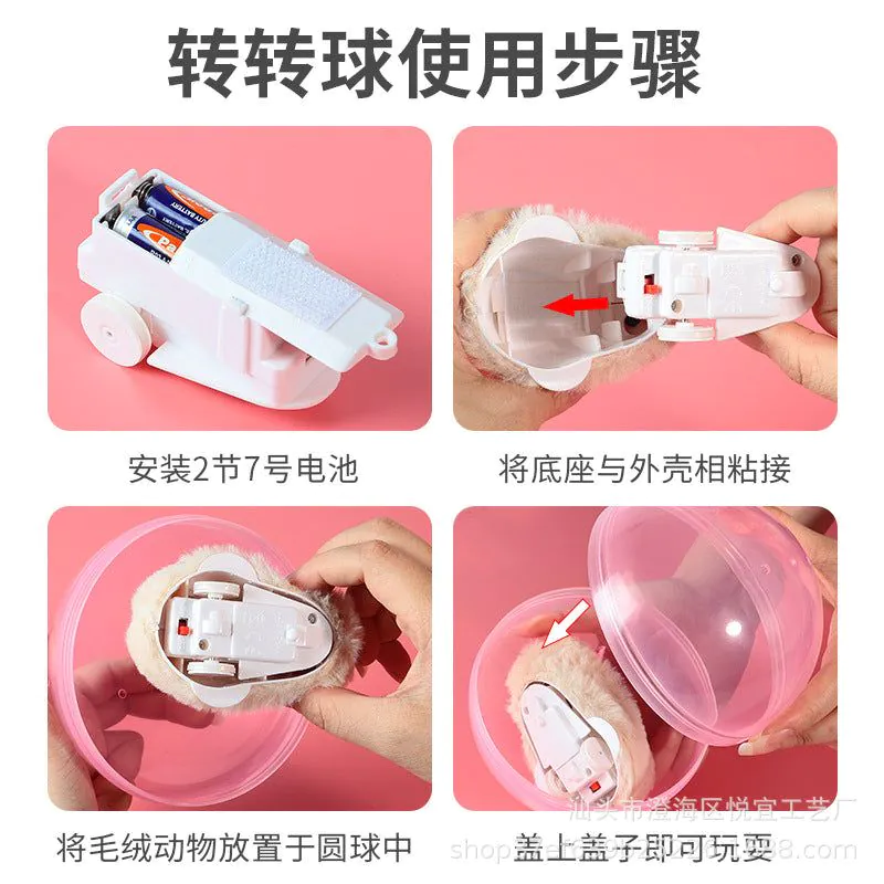 image-Electric Rolling Ball Cat Toy - Hamster Simulation Plastic