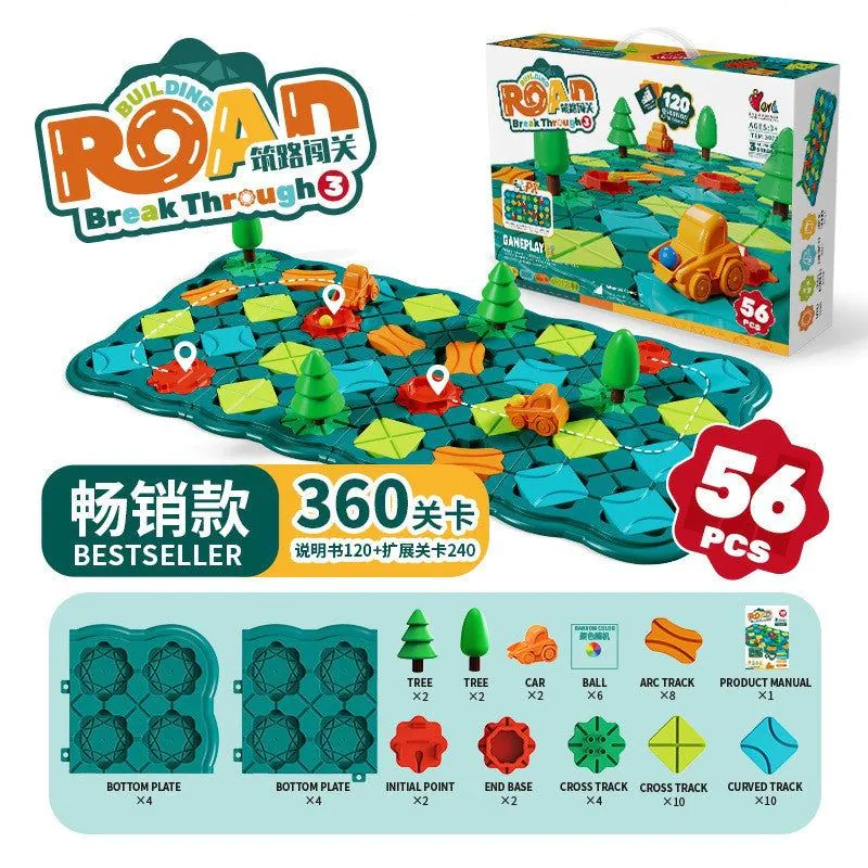 image-Yinerle Road Building Board Game for Kids Thinking Training