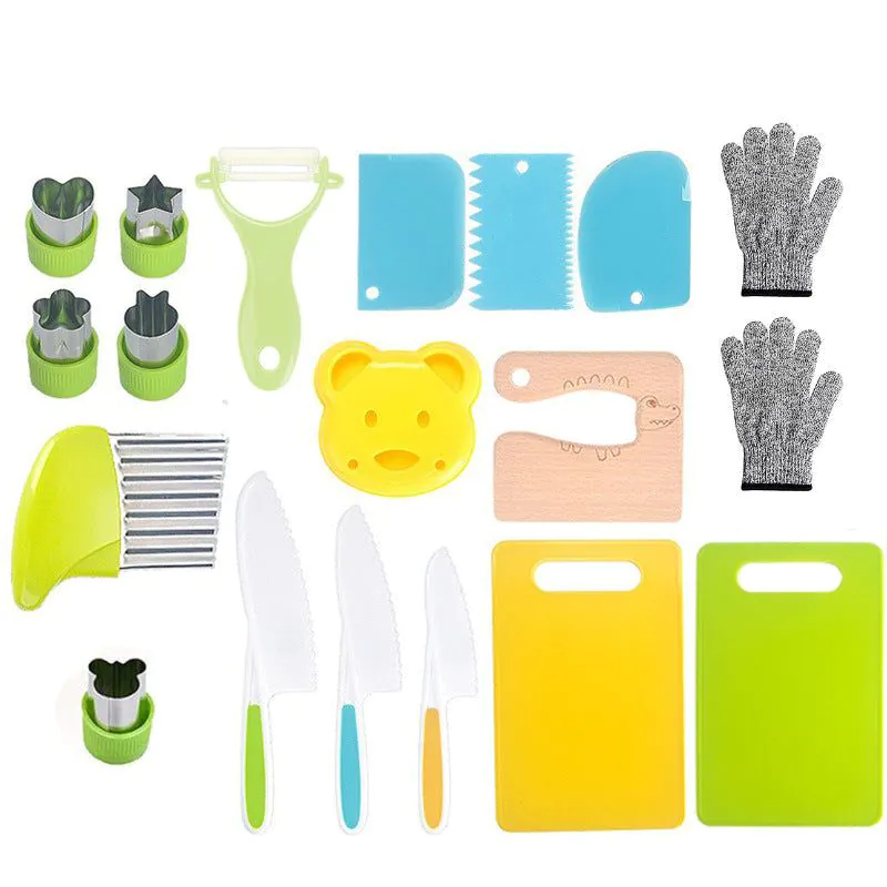 image-Ensiven Kids Kitchen Set - Plastic Fruit Knife 4pc
