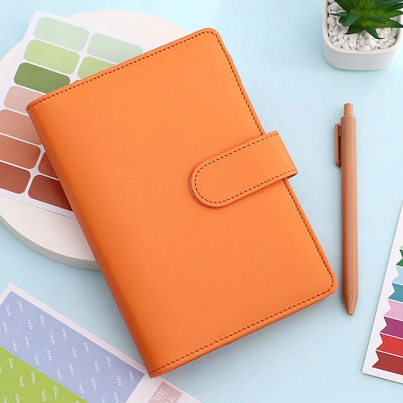image-Macaron A6 Leather Notebook Budget Planner
