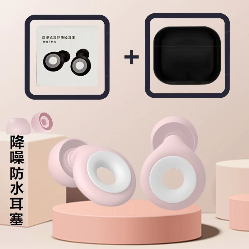 image-Silicone Earplugs Swimming Waterproof White 