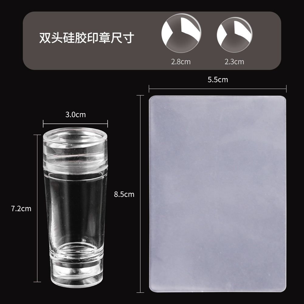 image-Nail Art Silicone Stamp - 2.8cm Transparent Double Head