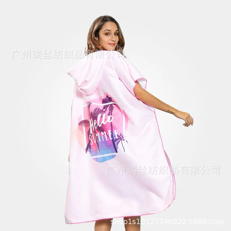 image-Reese Microfiber Beach Changing Robe Pink