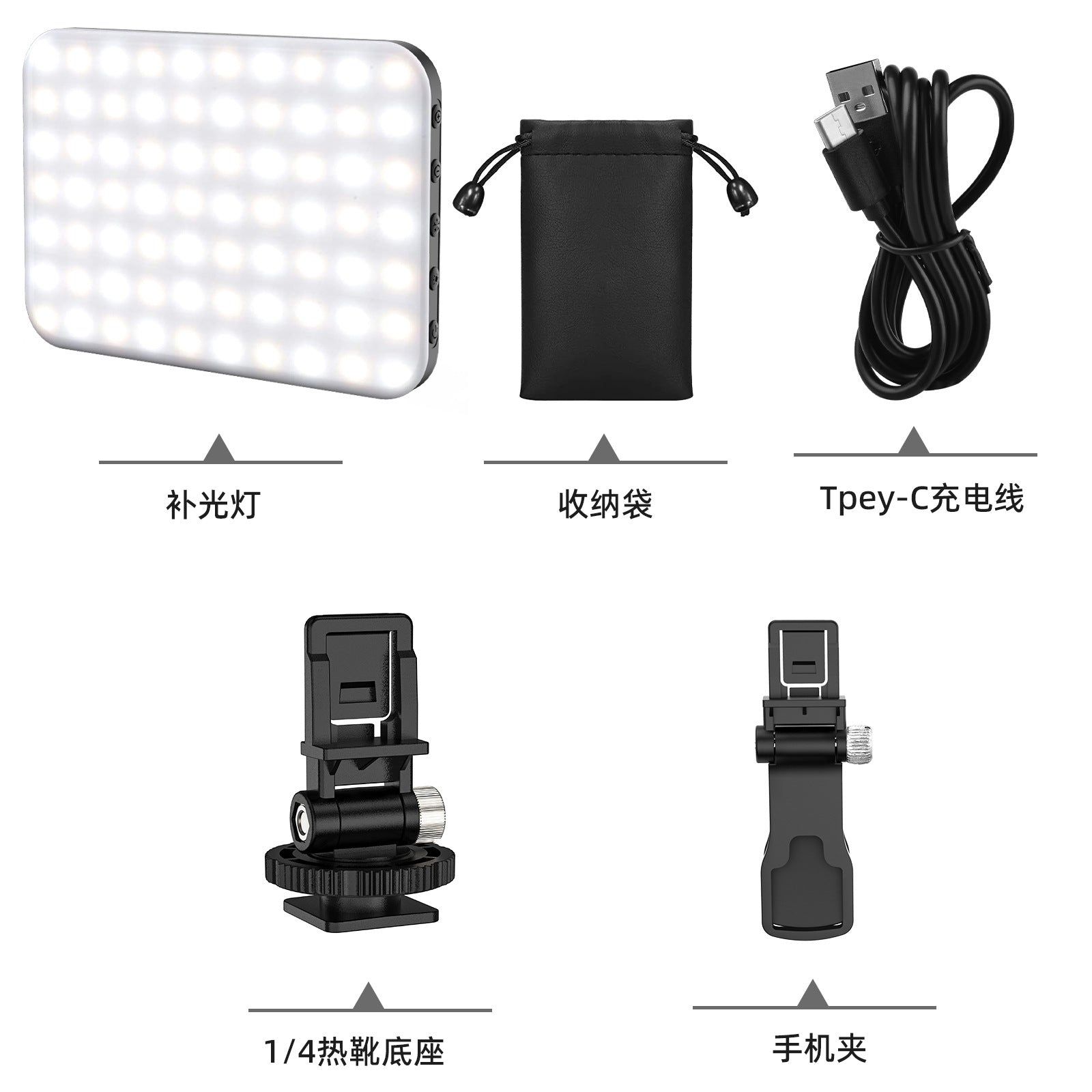 image-LED Selfie Ring Light - Rechargeable 60 Beads 3 Color Temps