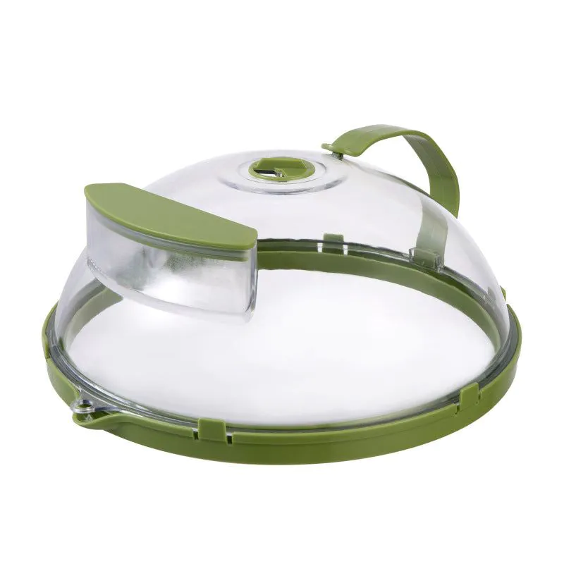 image-Microwave Oven Heating Cover with Handle - Green Large 30*11cm