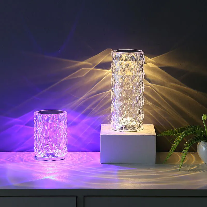 image-Crystal Rose Lamp - RGB LED Rechargeable