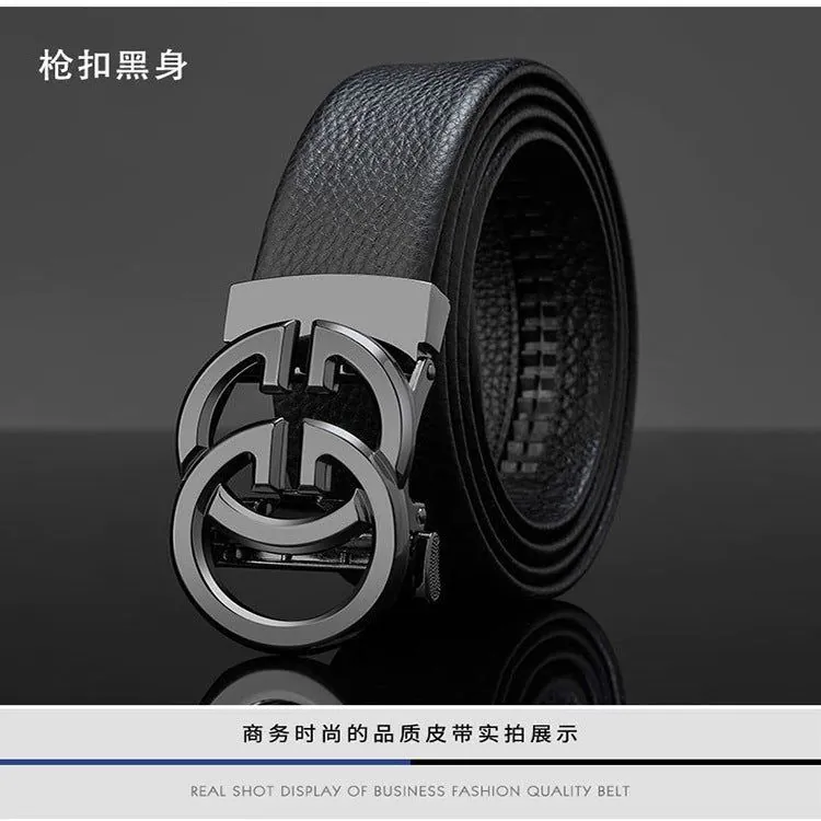 image-February Paul Men's Leather Belt - Gold Automatic