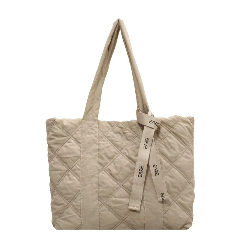 image-Smart Camp Tote Bag - Light Beige Nylon Large