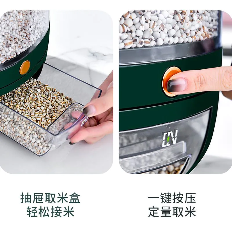 image-Rice Storage Container - Rotating Grain Box Sealed