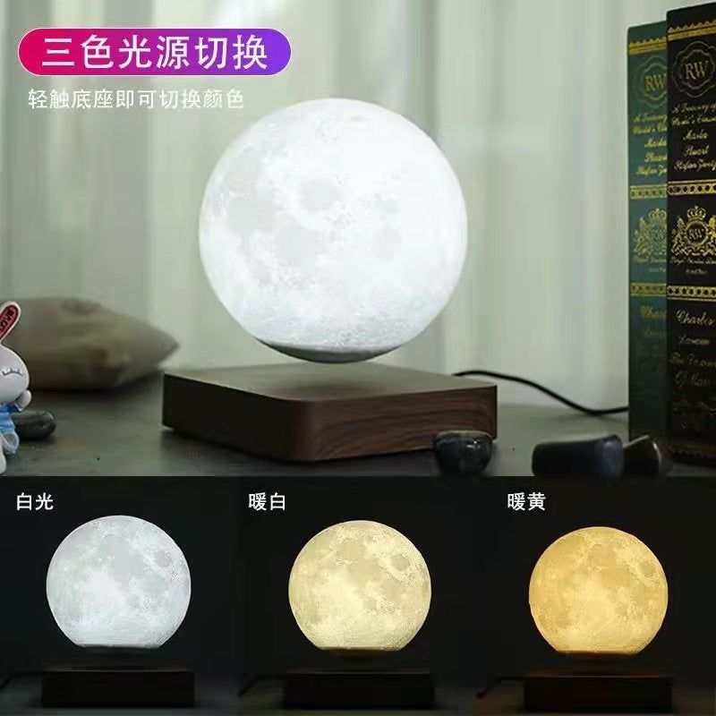 image-Magnetic Levitation Moon Lamp 3D - Touch Control