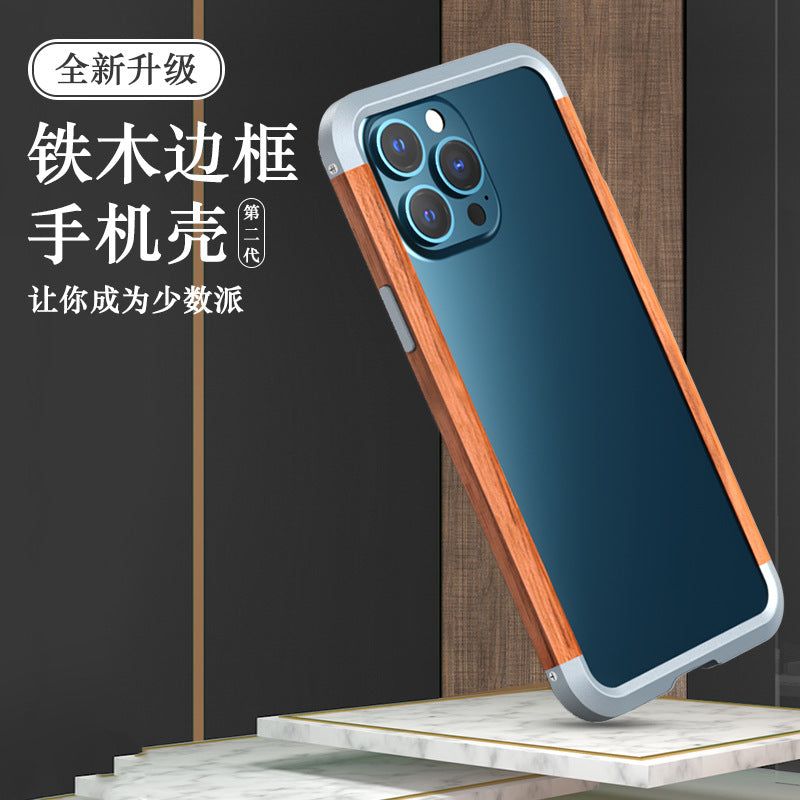 image-RJUST Wood Metal iPhone 13 Pro 12 Pro Case