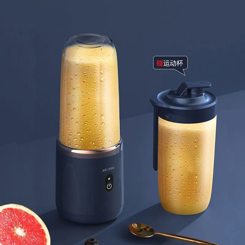 image-Portable Rechargeable Juicer Cup - Blue 6 Blade