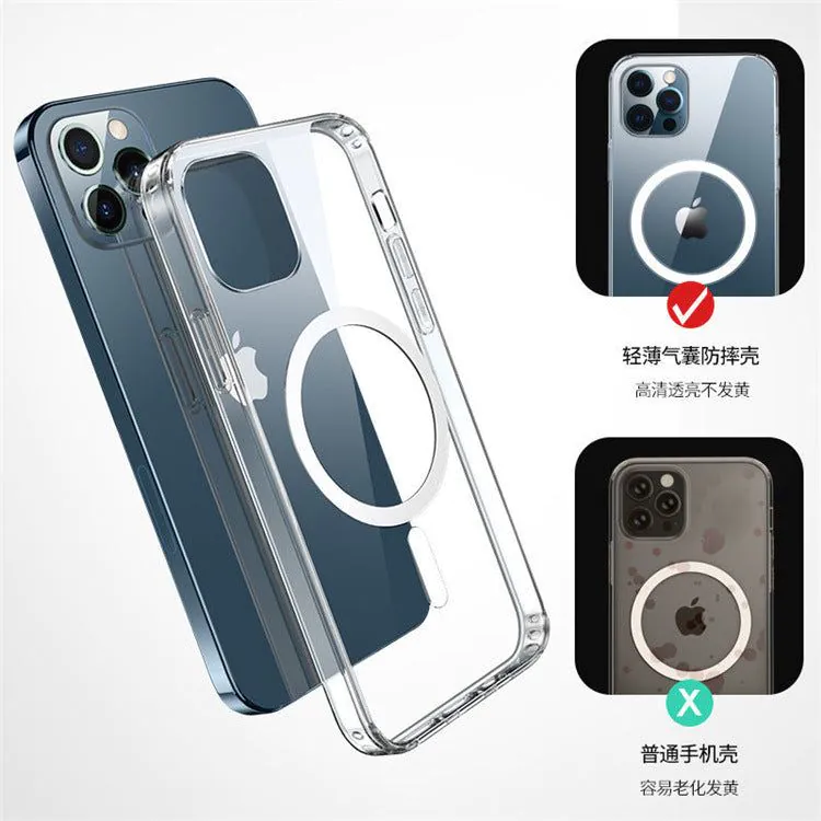 image-iPhone 15 Magnetic Case - Transparent Acrylic Silent Button