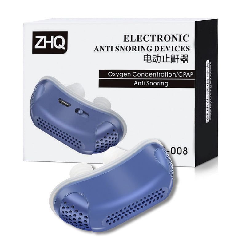 image-Portable Snoring Massager - Blue White Double Pulse (64 characters)