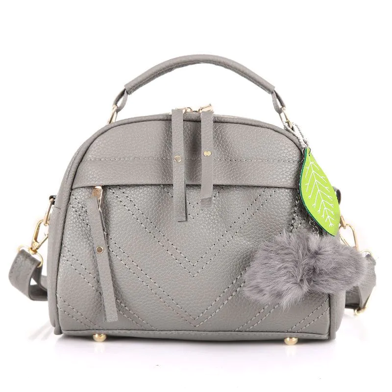 image-Women's Small Square PU Shoulder Bag - Black
