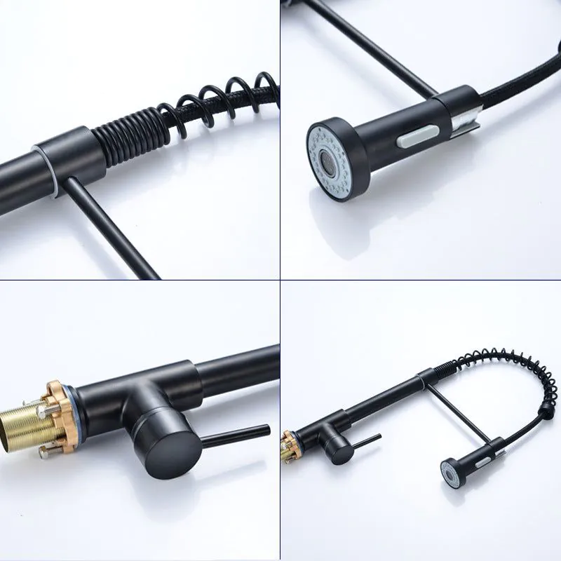 image-Universal Black Kitchen Faucet Rotatable Hot/Cold Sink (55 characters)