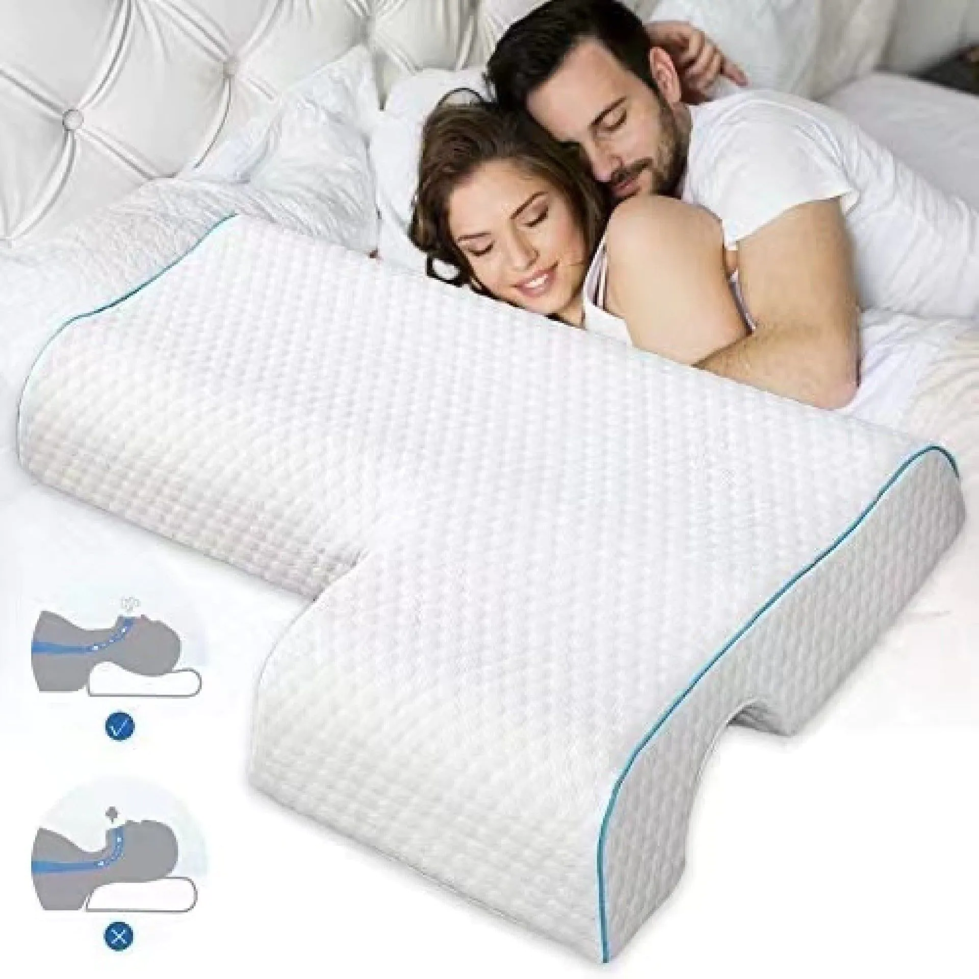 image-Speedy Memory Foam Pillow White Queen Size 