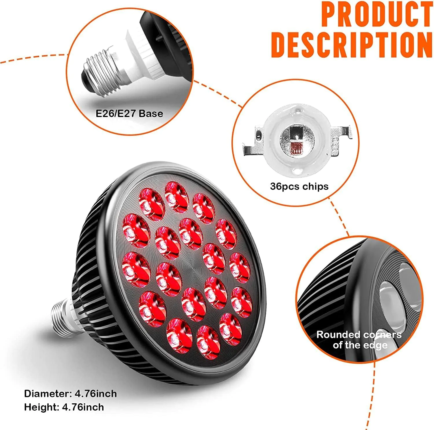 image-Subrey SR-54WB PAR38 54W Red Light Therapy Lamp