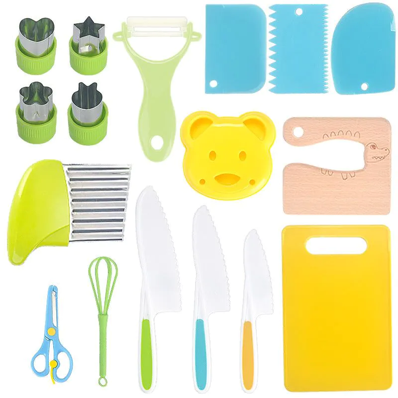 image-Children's Plastic Knife Set 19pc - Serrated Blade