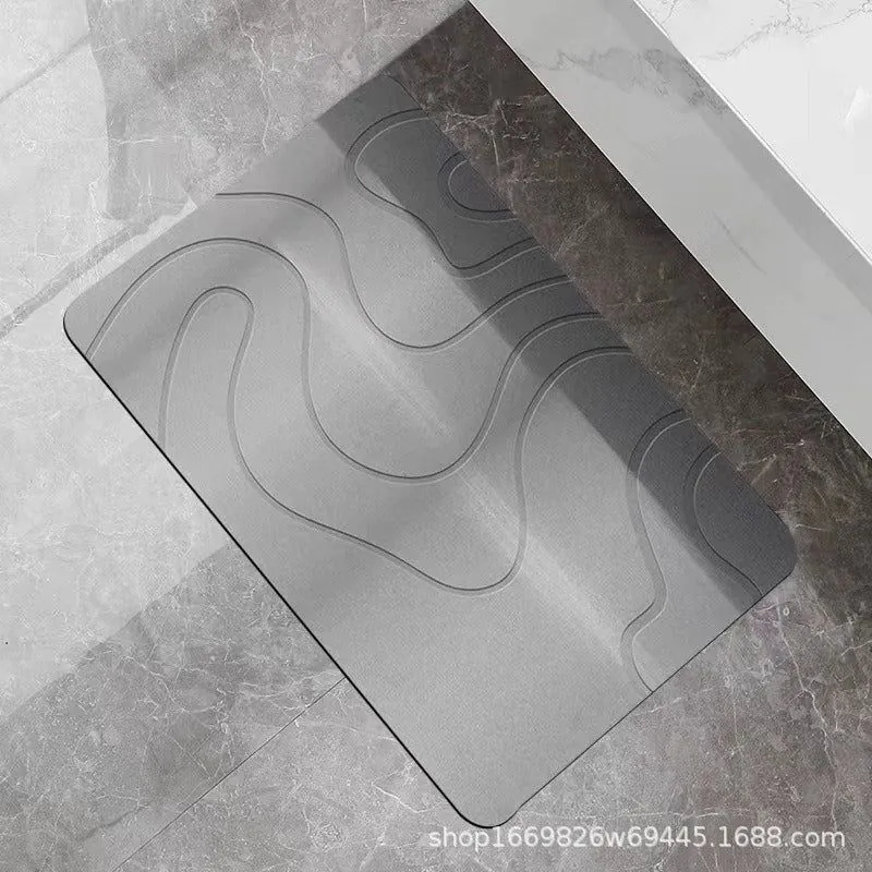 image-Diatom Mud Bath Mat 30x50cm Gray White Non-Slip