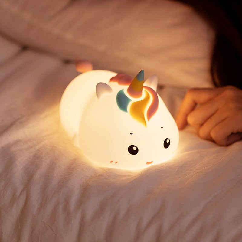 image-Unicorn Silicone Night Light - Colorful Remote Control USB 1200mAh