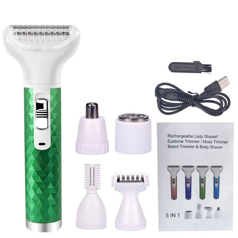 image-Electric Multi-Function Shaver for Women - USB Green