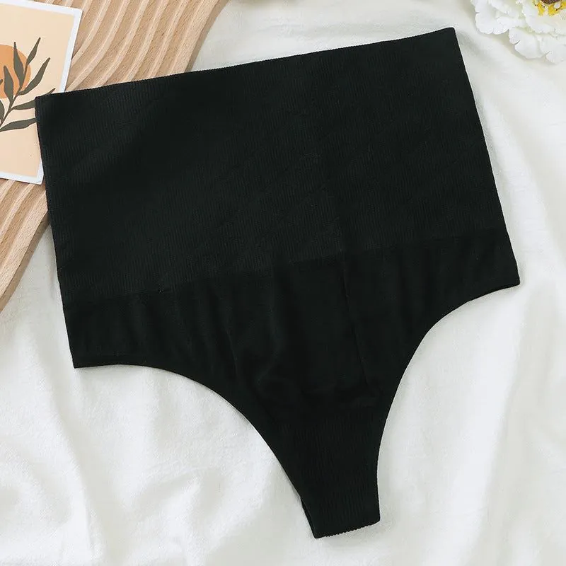 image-Nylon Seamless Thong Panties - Black 3XL