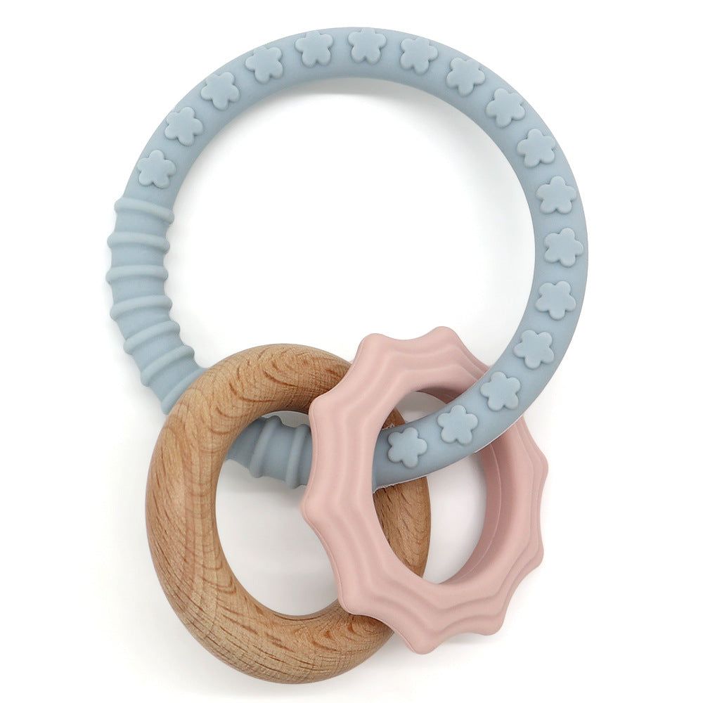image-Milek Baby Teether Bracelet - Beech Wood Silicone
