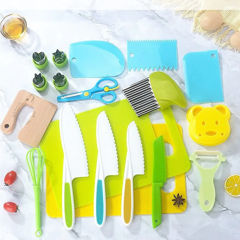 image-Ensiven Kids Kitchen Set - Plastic Fruit Knife 4pc