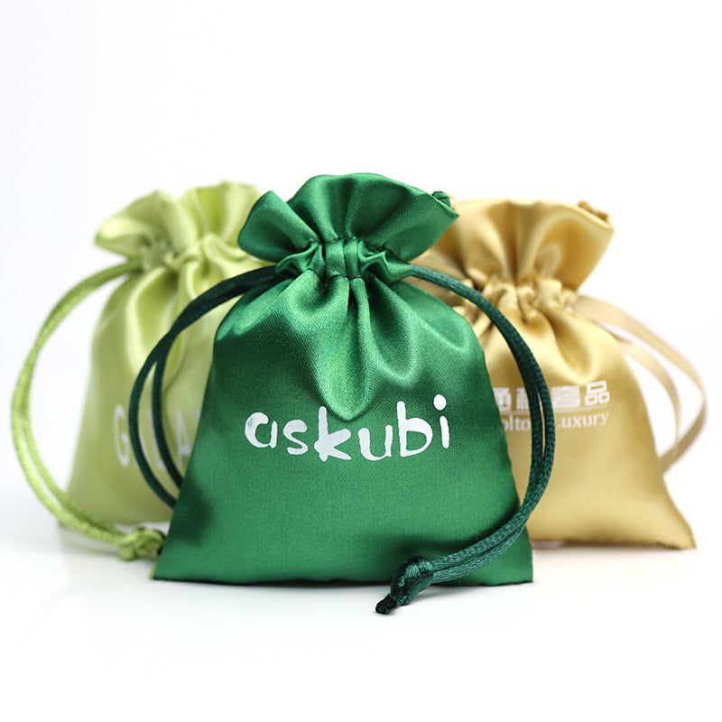 image-Silk Satin Drawstring Jewelry Bag - Small