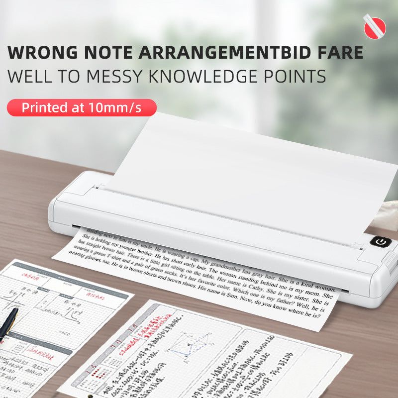 Wireless Thermal A4 Portable Inkless Printer - HD Office Mini