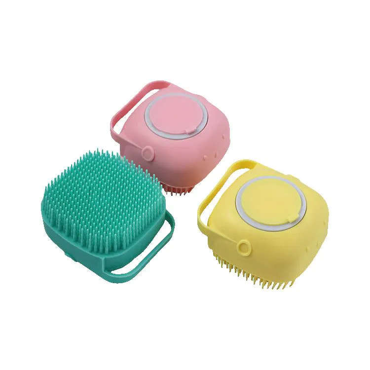 image-Silicone Bath Brush Massage - Yellow 