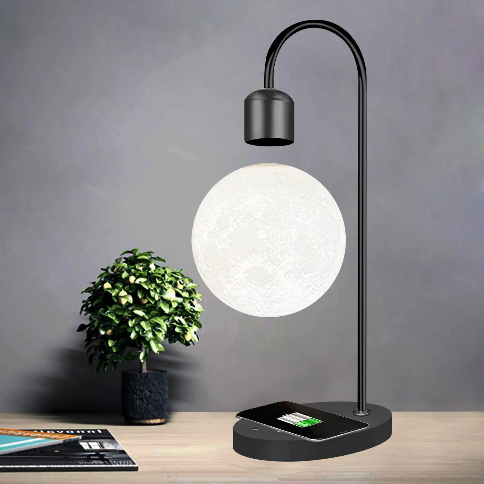 image-Gleagle Magnetic Levitation Moon Lamp - 3D Printed LED