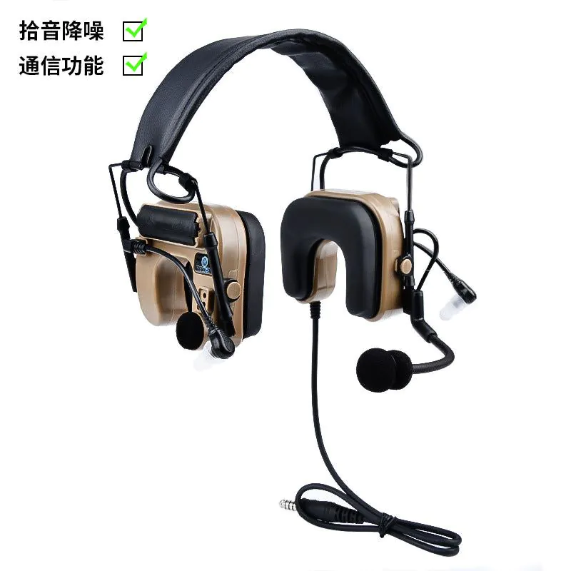 image-3PS Tactical Headphones C4 U-Type Wired Sand