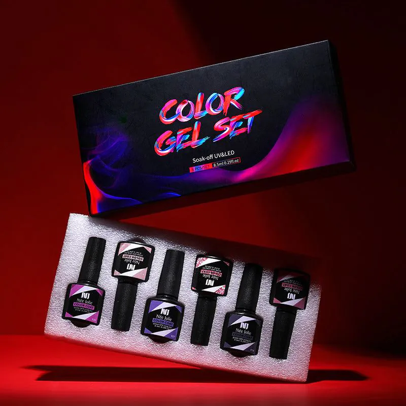 image-Nee Jolie UV Gel Nail Polish Set - 6 Colors 8.5ml