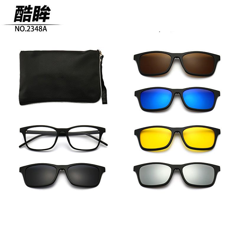 image-Polarized Sunglasses 5-in-1 Clip Set - TR90 Frame 