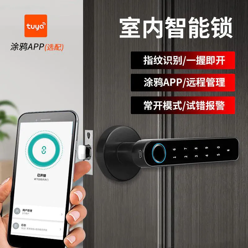 image-Tuya Bluetooth Smart Lock with Fingerprint & Glass Password for Doors 